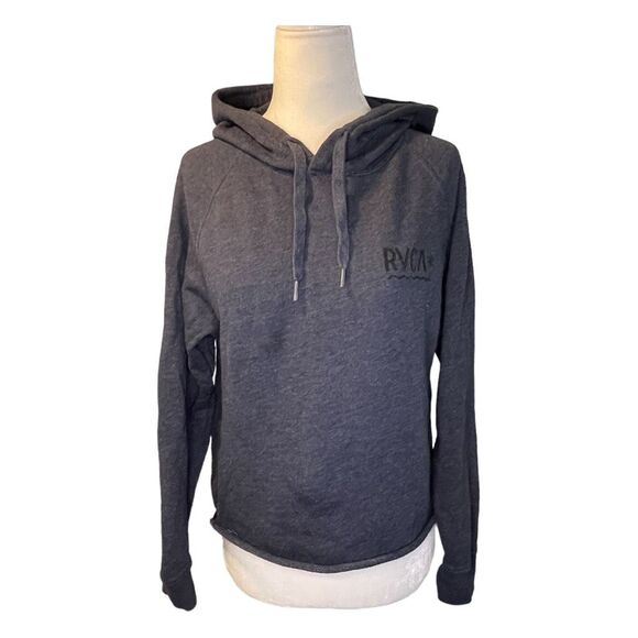 RVCA Logo Graphic Print Hoodie Sweatshirt Blue Fleece S - Picture 1 of 8
